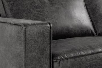 Akron 2,5-sits Soffa med Schäslong Höger Bondedläder - Mörkgrå - Möbler - Soffa - Divansoffa & schäslongsoffa - 2 sits soffa med divan