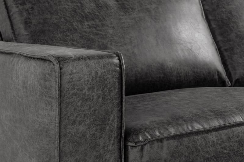 Akron 2,5-sits Soffa med Schäslong Höger Bondedläder - Mörkgrå - Möbler - Soffa - Divansoffa & schäslongsoffa - 2 sits soffa med divan