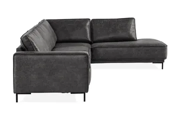 Akron 2,5-sits Soffa med Schäslong Höger Bondedläder - Mörkgrå - Möbler - Soffa - Divansoffa & schäslongsoffa - 2 sits soffa med divan