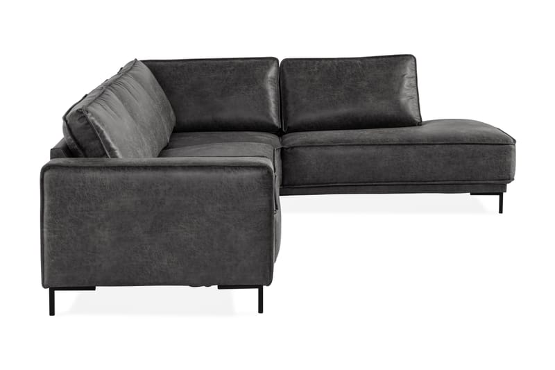 Akron 2,5-sits Soffa med Schäslong Höger Bondedläder - Mörkgrå - Möbler - Soffa - Divansoffa & schäslongsoffa - 2 sits soffa med divan
