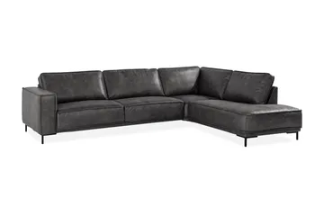 Akron 2,5-sits Soffa med Schäslong Höger Bondedläder - Mörkgrå - Möbler - Soffa - Divansoffa & schäslongsoffa - 2 sits soffa med divan