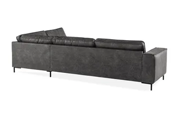 Akron 2,5-sits Soffa med Schäslong Höger Bondedläder - Mörkgrå - Möbler - Soffa - Divansoffa & schäslongsoffa - 2 sits soffa med divan