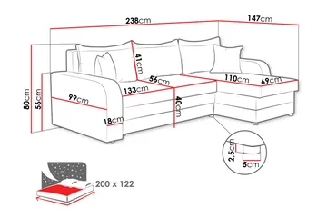 Alvared Soffa med Divan 3-sits - Beige - Möbler - Soffa - Divansoffa & schäslongsoffa - 3 sits soffa med divan