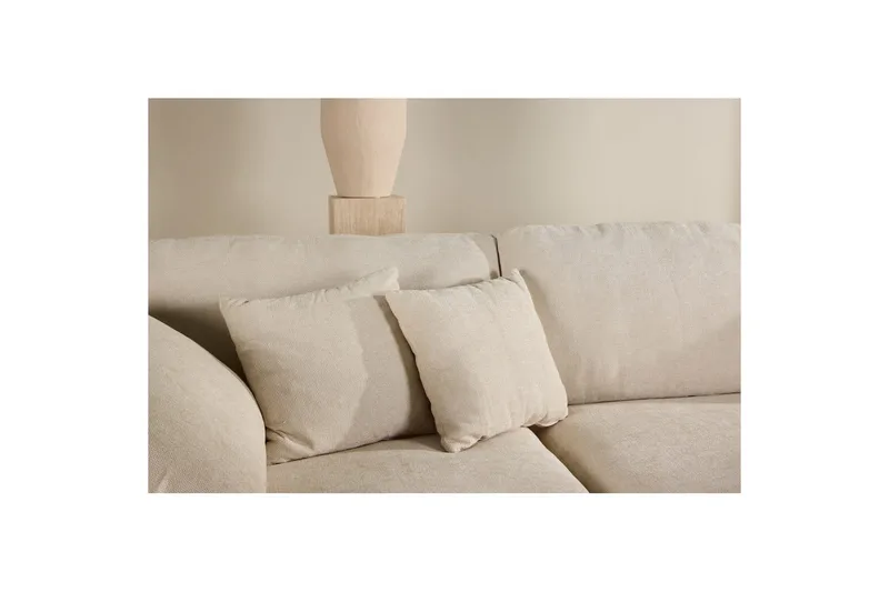 Amalfi Vänstervänd L-formad Hörnsoffa med Divan 297 cm i Tyg - Beige - Möbler - Soffa - Divansoffa & schäslongsoffa - 3 sits soffa med divan