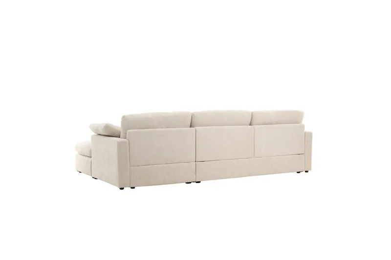 Amalfi Vänstervänd L-formad Hörnsoffa med Divan 297 cm i Tyg - Beige - Möbler - Soffa - Divansoffa & schäslongsoffa - 3 sits soffa med divan