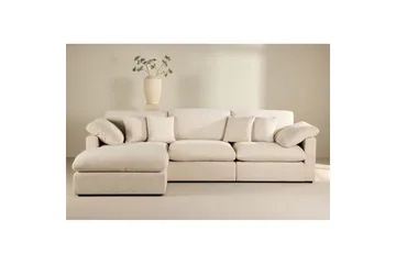 Amalfi Vänstervänd L-formad Hörnsoffa med Divan 297 cm i Tyg - Beige - Möbler - Soffa - Divansoffa & schäslongsoffa - 3 sits soffa med divan
