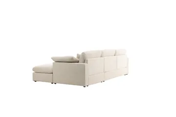 Amalfi Vänstervänd L-formad Hörnsoffa med Divan 297 cm i Tyg - Beige - Möbler - Soffa - Divansoffa & schäslongsoffa - 3 sits soffa med divan