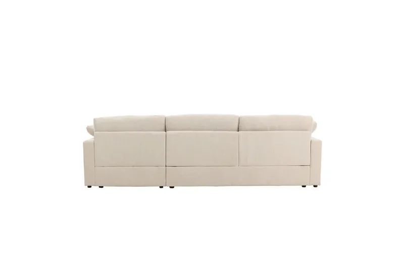 Amalfi Vänstervänd L-formad Hörnsoffa med Divan 297 cm i Tyg - Beige - Möbler - Soffa - Divansoffa & schäslongsoffa - 3 sits soffa med divan
