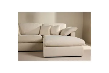 Amalfi Vänstervänd L-formad Hörnsoffa med Divan 297 cm i Tyg - Beige - Möbler - Soffa - Divansoffa & schäslongsoffa - 3 sits soffa med divan
