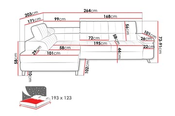 Amshyttan Soffa med Schäslong 3-sits - Ljusgrå - Möbler - Soffa - Divansoffa & schäslongsoffa - 3 sits soffa med divan