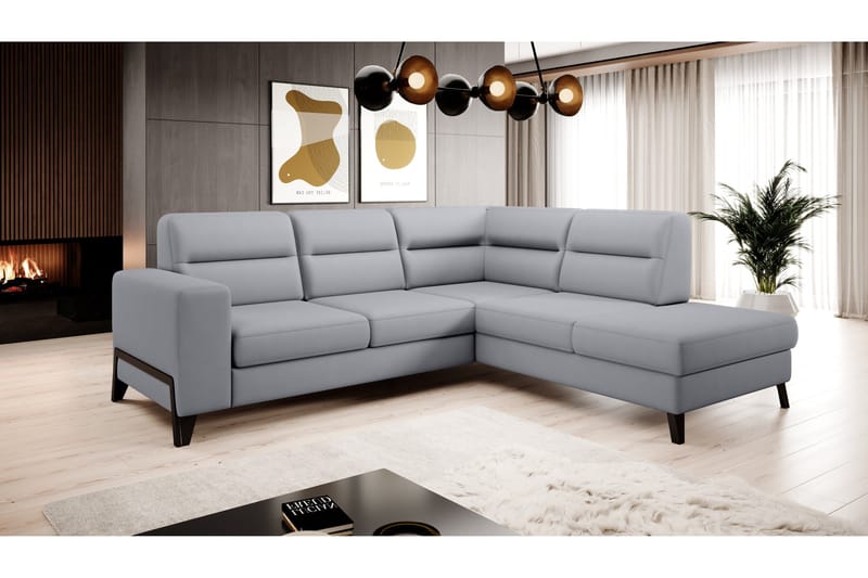 Anglika 4 sits divansoffa med schäslong Högervänd i Tyg - Grå - Möbler - Soffa - Divansoffa & schäslongsoffa - 4 sits soffa med divan
