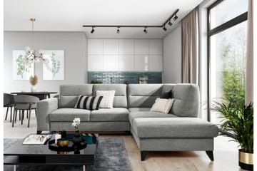 Anglika 4 sits divansoffa med schäslong Högervänd i Tyg - Grå - Möbler - Soffa - Divansoffa & schäslongsoffa - 4 sits soffa med divan