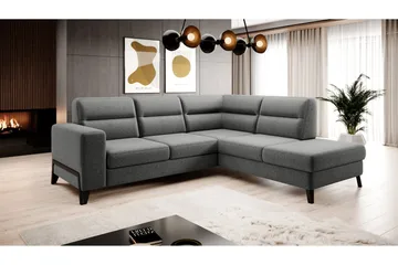 Anglika 4 sits divansoffa med schäslong Högervänd i Tyg - Grå - Möbler - Soffa - Divansoffa & schäslongsoffa - 4 sits soffa med divan