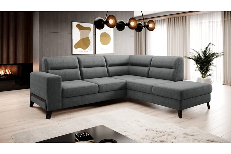 Anglika 4 sits divansoffa med schäslong Högervänd i Tyg - Grå - Möbler - Soffa - Divansoffa & schäslongsoffa - 4 sits soffa med divan