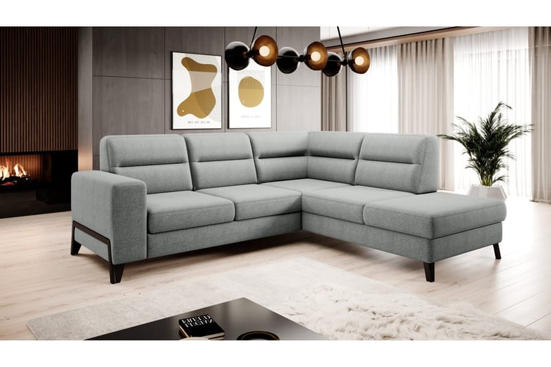 Anglika 4 sits divansoffa med schäslong Högervänd i Tyg - Grå - Möbler - Soffa - Divansoffa & schäslongsoffa - 4 sits soffa med divan
