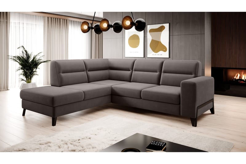 Anglika 4 sits divansoffa med schäslong Vänstervänd i Läder - Beige - Möbler - Soffa - Divansoffa & schäslongsoffa - 4 sits soffa med divan
