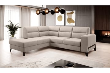 Anglika 4 sits divansoffa med schäslong Vänstervänd i Sammet - Beige - Möbler - Soffa - Divansoffa & schäslongsoffa - 4 sits soffa med divan