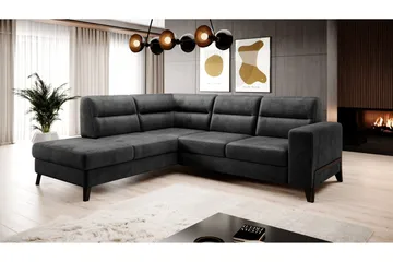 Anglika 4 sits divansoffa med schäslong Vänstervänd i Sammet - Grå - Möbler - Soffa - Divansoffa & schäslongsoffa - 4 sits soffa med divan