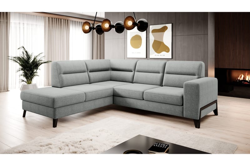 Anglika 4 sits divansoffa med schäslong Vänstervänd i Tyg - Grå - Möbler - Soffa - Divansoffa & schäslongsoffa - 4 sits soffa med divan