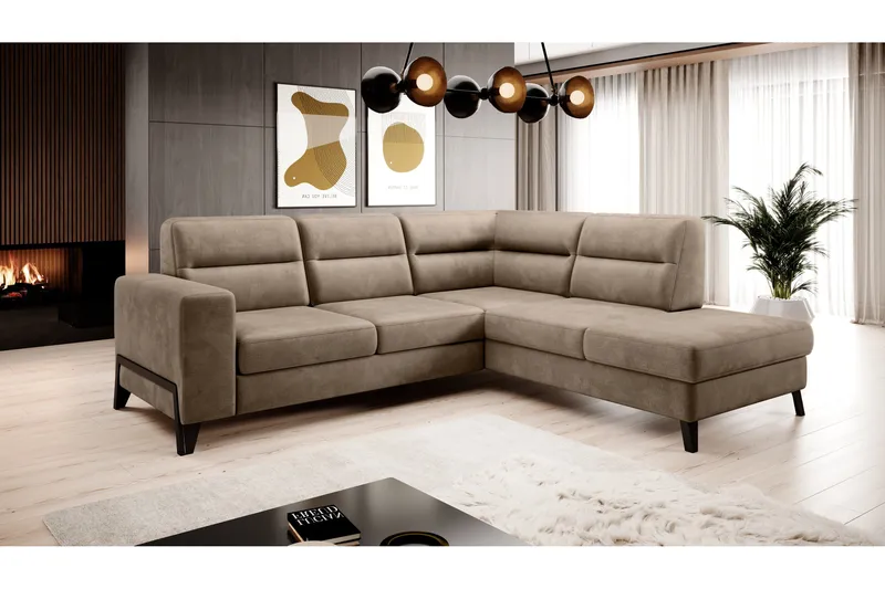 Anglika Soffa m. Schäslong 4-sits - Beige - Möbler - Soffa - Divansoffa & schäslongsoffa - 4 sits soffa med divan