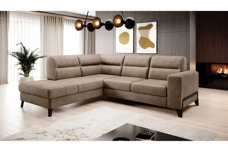 Anglika Soffa m. Schäslong 4-sits - Beige - Möbler - Soffa - Divansoffa & schäslongsoffa - 4 sits soffa med divan