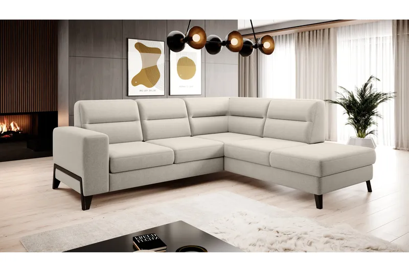 Anglika Soffa m. Schäslong 4-sits - Beige - Möbler - Soffa - Divansoffa & schäslongsoffa - 4 sits soffa med divan