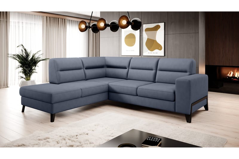 Anglika Soffa m. Schäslong 4-sits - Blå - Möbler - Soffa - Divansoffa & schäslongsoffa - 4 sits soffa med divan