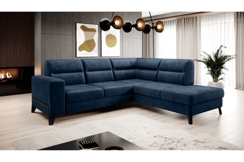 Anglika Soffa m. Schäslong 4-sits - Blå - Möbler - Soffa - Divansoffa & schäslongsoffa - 4 sits soffa med divan