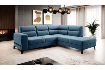Anglika Soffa m. Schäslong 4-sits - Blå - Möbler - Soffa - Divansoffa & schäslongsoffa - 4 sits soffa med divan