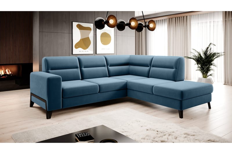 Anglika Soffa m. Schäslong 4-sits - Blå - Möbler - Soffa - Divansoffa & schäslongsoffa - 4 sits soffa med divan