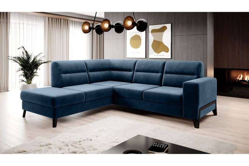 Anglika Soffa m. Schäslong 4-sits - Blå - Möbler - Soffa - Divansoffa & schäslongsoffa - 4 sits soffa med divan