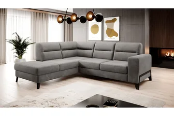 Anglika Soffa m. Schäslong 4-sits - Grå - Möbler - Soffa - Divansoffa & schäslongsoffa - 4 sits soffa med divan