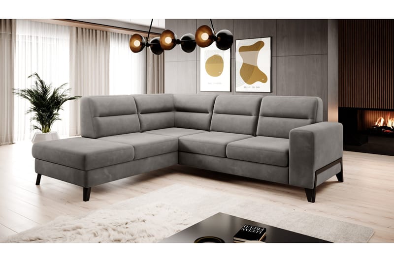 Anglika Soffa m. Schäslong 4-sits - Grå - Möbler - Soffa - Divansoffa & schäslongsoffa - 4 sits soffa med divan