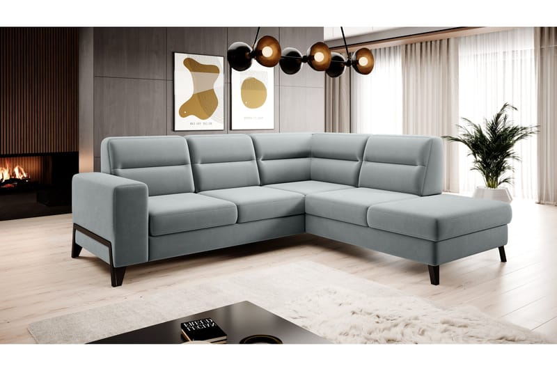 Anglika Soffa m. Schäslong 4-sits - Grå - Möbler - Soffa - Divansoffa & schäslongsoffa - 4 sits soffa med divan
