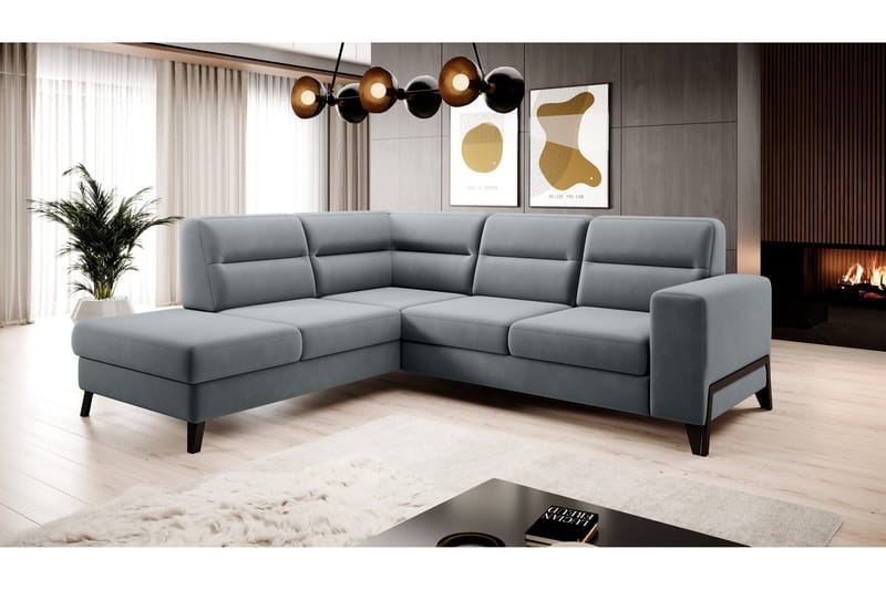 Anglika Soffa m. Schäslong 4-sits - Grå - Möbler - Soffa - Divansoffa & schäslongsoffa - 4 sits soffa med divan
