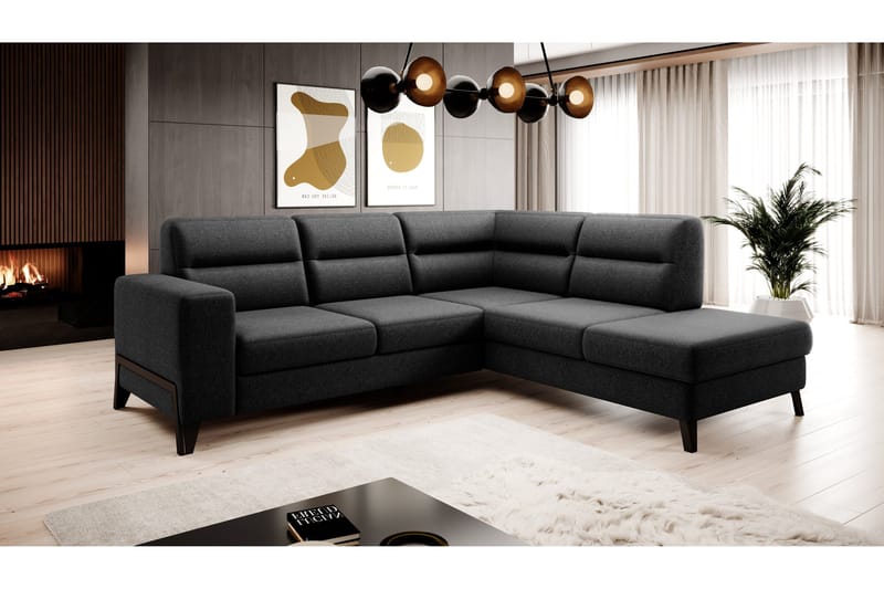 Anglika Soffa m. Schäslong 4-sits - Grå - Möbler - Soffa - Divansoffa & schäslongsoffa - 4 sits soffa med divan
