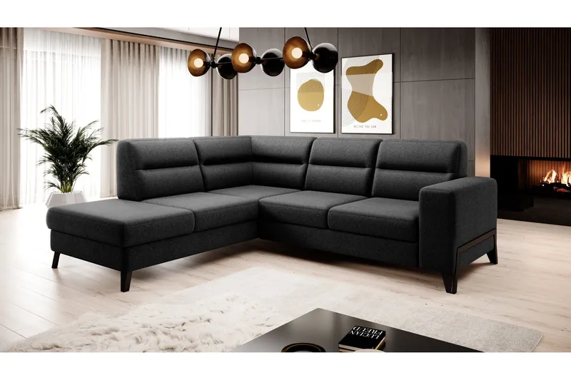 Anglika Soffa m. Schäslong 4-sits - Grå - Möbler - Soffa - Divansoffa & schäslongsoffa - 4 sits soffa med divan