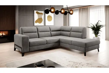 Anglika Soffa m. Schäslong 4-sits - Grå - Möbler - Soffa - Divansoffa & schäslongsoffa - 4 sits soffa med divan