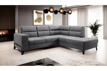 Anglika Soffa m. Schäslong 4-sits - Grå - Möbler - Soffa - Divansoffa & schäslongsoffa - 4 sits soffa med divan