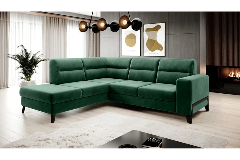 Anglika Soffa m. Schäslong 4-sits - Grön - Möbler - Soffa - Divansoffa & schäslongsoffa - 4 sits soffa med divan