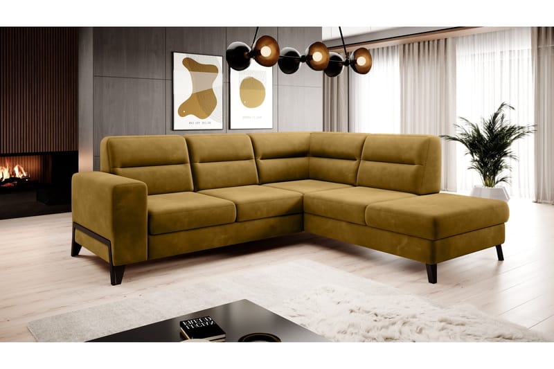 Anglika Soffa m. Schäslong 4-sits - Gul - Möbler - Soffa - Divansoffa & schäslongsoffa - 4 sits soffa med divan