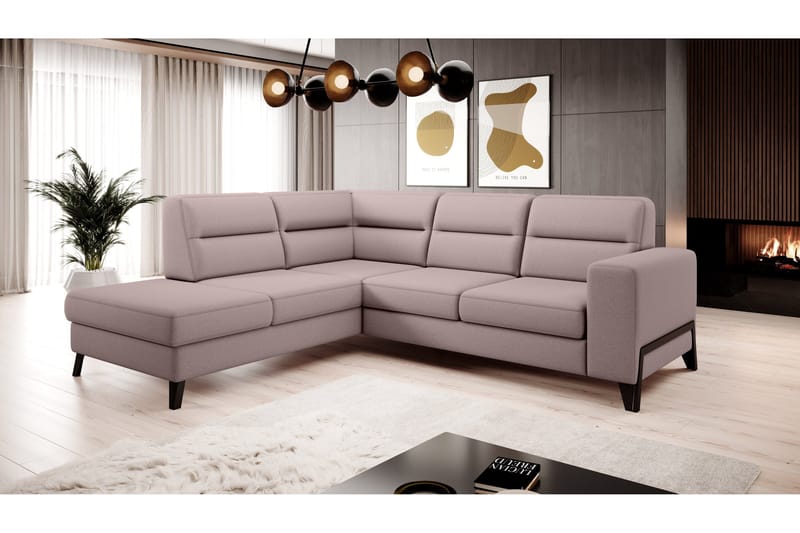 Anglika Soffa m. Schäslong 4-sits - Rosa - Möbler - Soffa - Divansoffa & schäslongsoffa - 4 sits soffa med divan