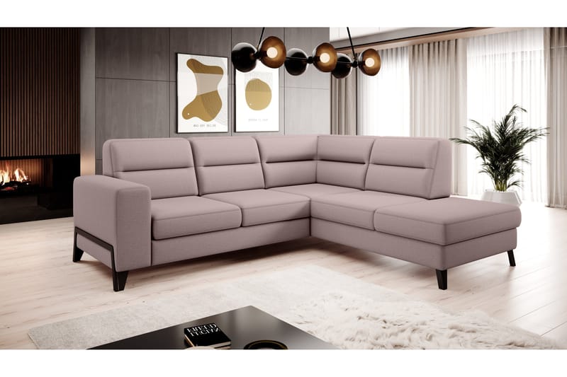 Anglika Soffa m. Schäslong 4-sits - Rosa - Möbler - Soffa - Divansoffa & schäslongsoffa - 4 sits soffa med divan