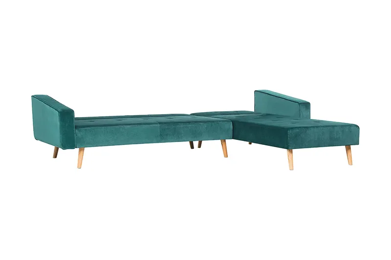 Arrika Hörnsoffa Vänster Sammet - Grön - Möbler - Soffa - Divansoffa & schäslongsoffa - 4 sits soffa med divan