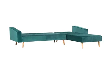 Arrika Hörnsoffa Vänster Sammet - Grön - Möbler - Soffa - Divansoffa & schäslongsoffa - 4 sits soffa med divan
