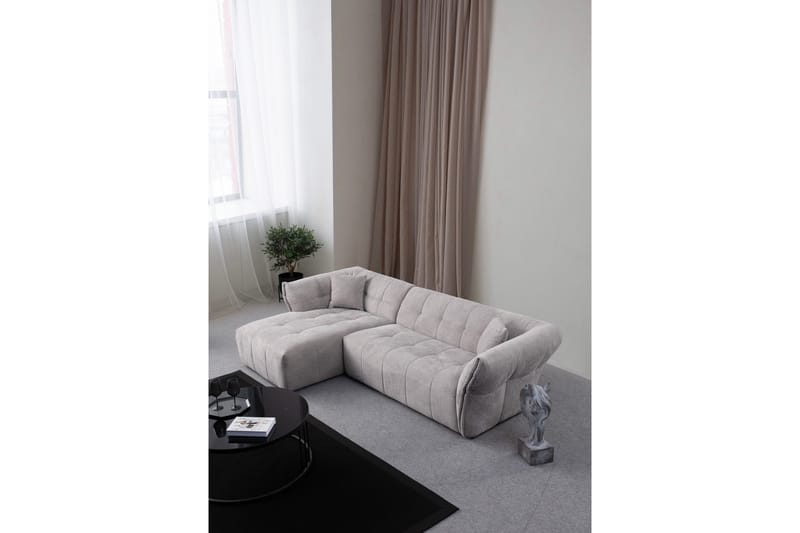 Azzo 4-sits Soffa med Divan - Ljusgrå - Möbler - Soffa - Divansoffa & schäslongsoffa - 4 sits soffa med divan