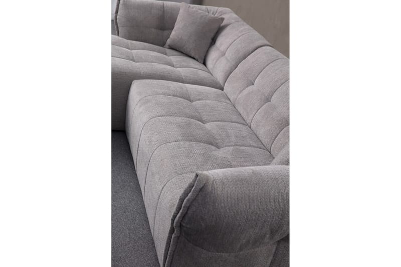 Azzo 4-sits Soffa med Divan - Ljusgrå - Möbler - Soffa - Divansoffa & schäslongsoffa - 4 sits soffa med divan