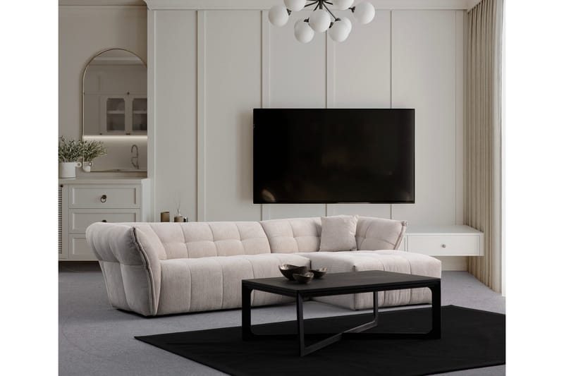 Azzo 4-sits Soffa med Divan - Vit - Möbler - Soffa - Divansoffa & schäslongsoffa - 4 sits soffa med divan