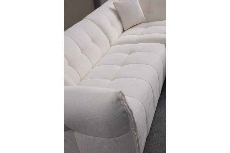Azzo 4-sits Soffa med Divan - Vit - Möbler - Soffa - Divansoffa & schäslongsoffa - 4 sits soffa med divan