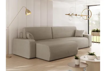 Barile Soffa med Divan 3-sits - Beige - Möbler - Soffa - Divansoffa & schäslongsoffa - 3 sits soffa med divan